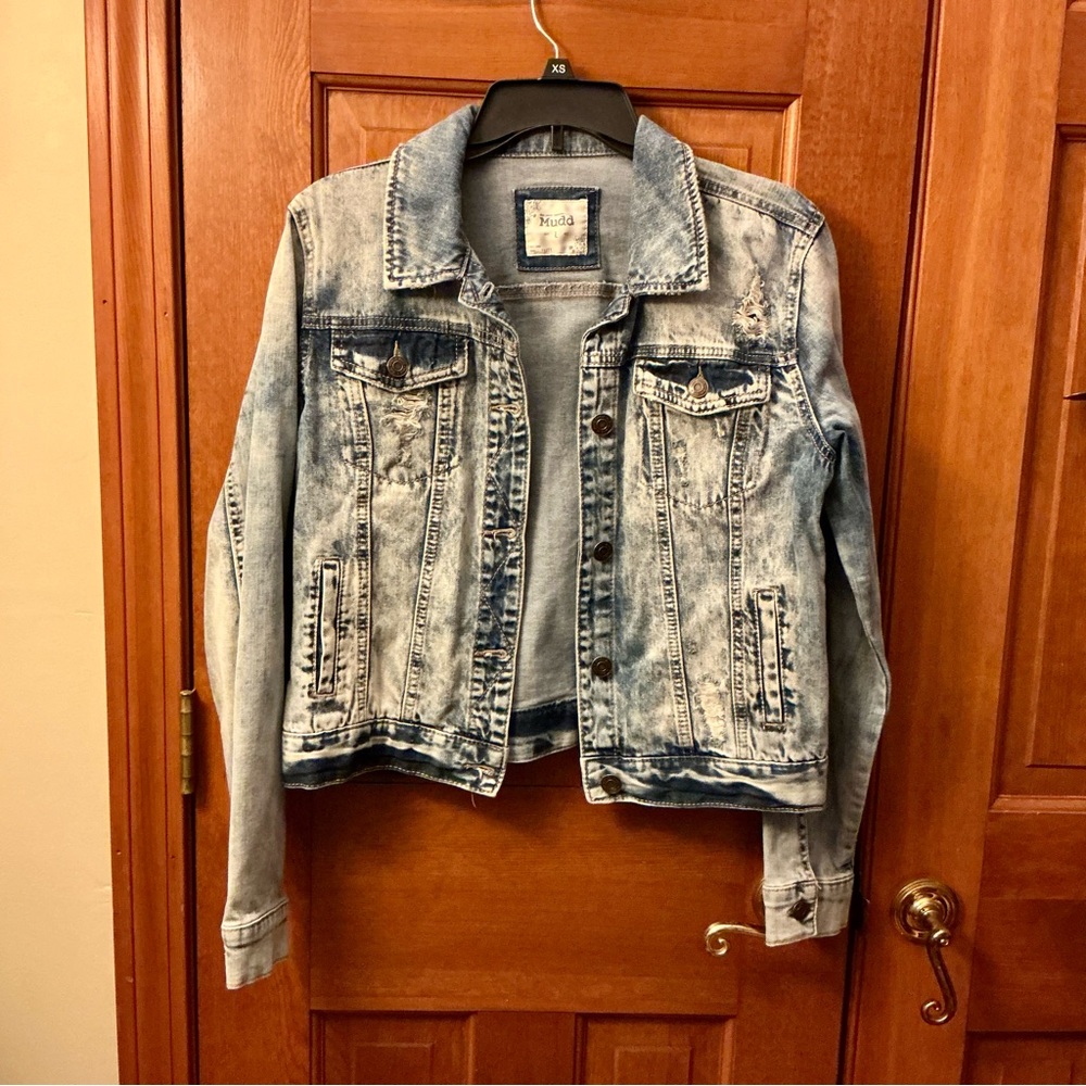 Mudd Classic distressed Blue Denim Jacket